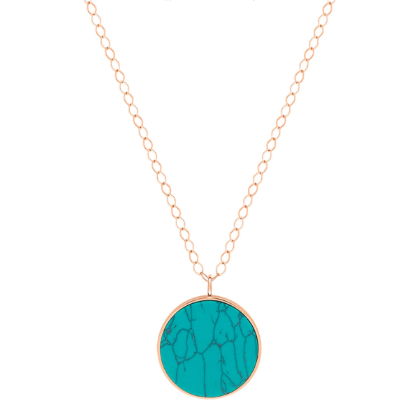 Collier Ginette NY Jumbo Ever Turquoise Disc On Chain