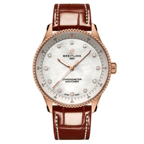 Breitling Navitimer Automatic 32 Or Rouge 18ct Bracelet Cuir Brun