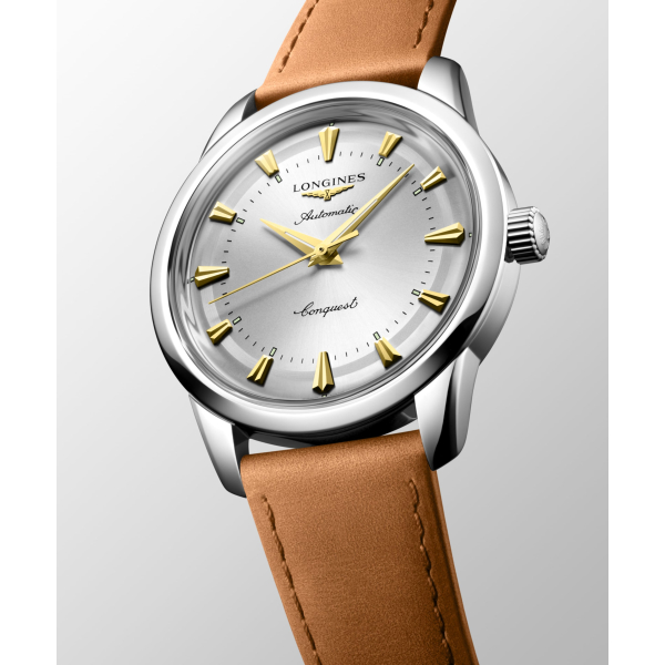 Montre Longines Conquest Heritage 40mm Bracelet Cuir Brun