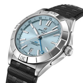 Montre Breitling Chronomat Automatic GMT 40 Cadran Glacier Bracelet Caoutchouc