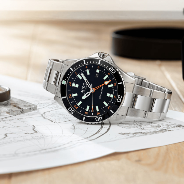 Montre Mido Ocean Star GMT Cadran Noir Bracelet Acier