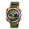 Montre Briston Clubmaster Sport Acétate Bracelet Nato Gris Taupe
