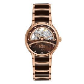 Montre Rado Centrix Automatic Diamonds Open Heart Cadran Nacre Brun