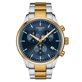 Montre Tissot Chrono XL Classic PVD Or Jaune Cadran Bleu