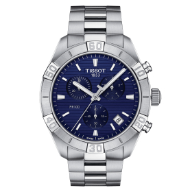 Montre Tissot PR 100 Sport Chrono Cadran Bleu Bracelet Acier