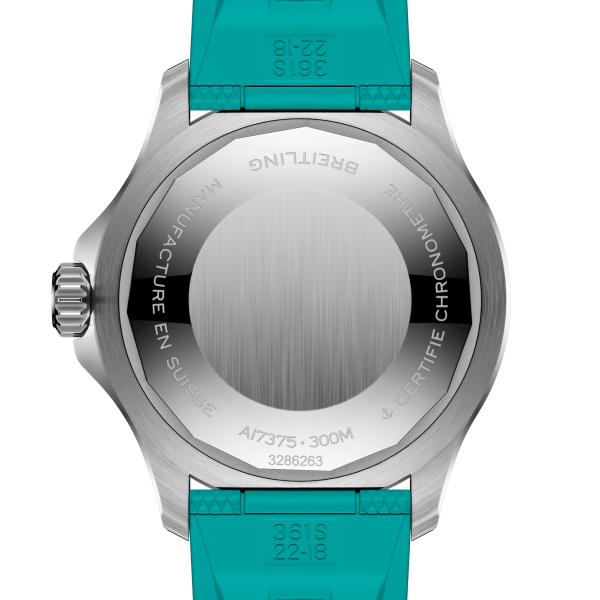 Montre Breitling Superocean 42mm Automatic Rainbow Bracelet Caoutchouc Aigue-Marine