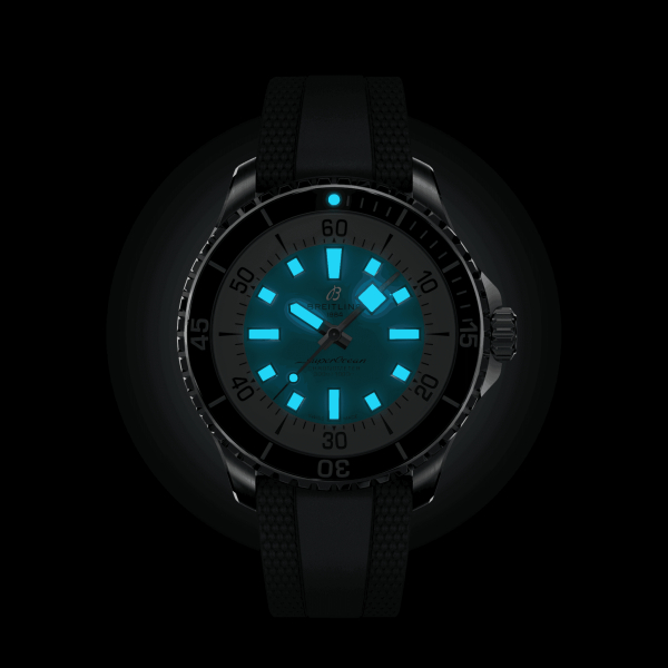 Montre Breitling Superocean 44mm Automatic Cadran Turquoise Bracelet Caoutchouc Noir