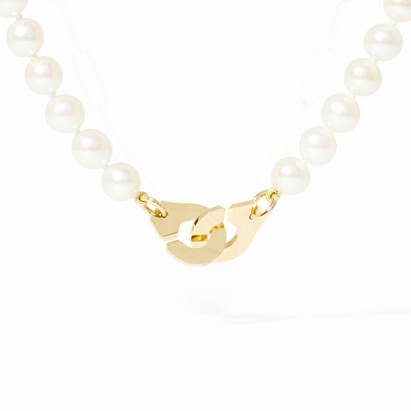 Collier Dinh Van Menottes R10 Or jaune & Perles