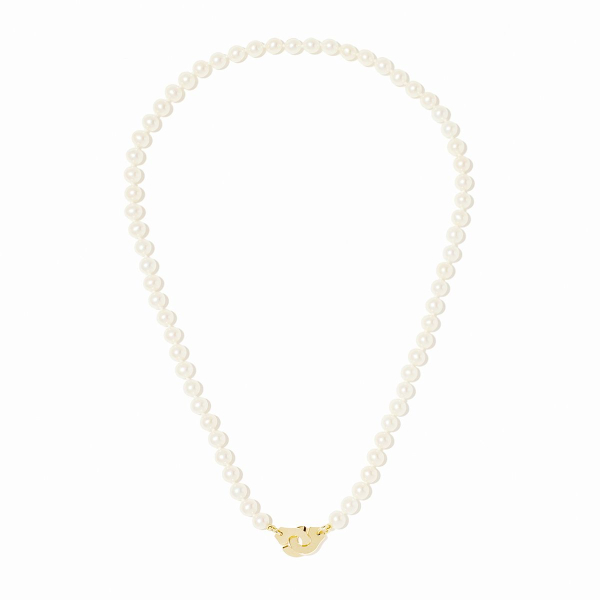Collier Dinh Van Menottes R10 Or jaune & Perles