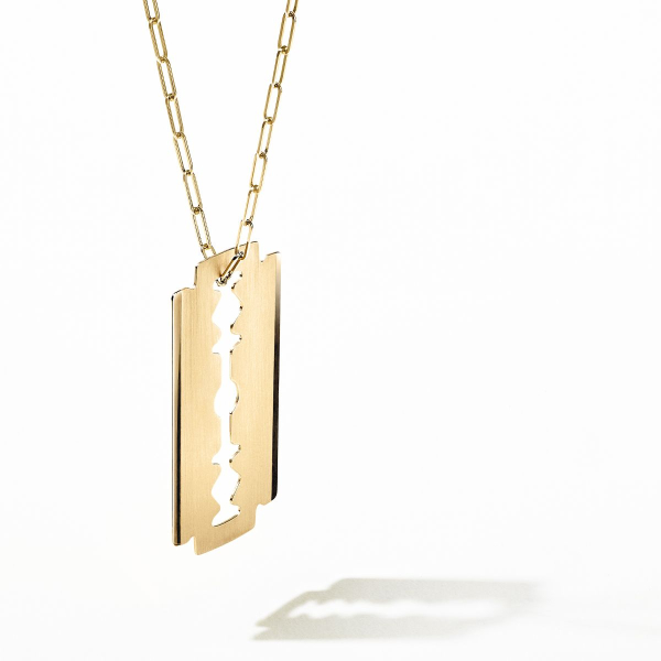 Pendentif Dinh Van Lame de Rasoir Grand Modele Or Jaune