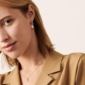 Créoles Menottes Dinh Van R8 Or Blanc & Diamants