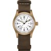 Montre Hamilton Khaki Field Mechanical Cadran Blanc Bracelet Cuir