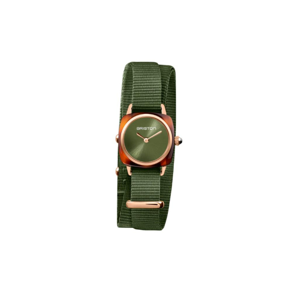 Montre Briston Clubmaster Lady Acétate Bracelet Nylon Vert