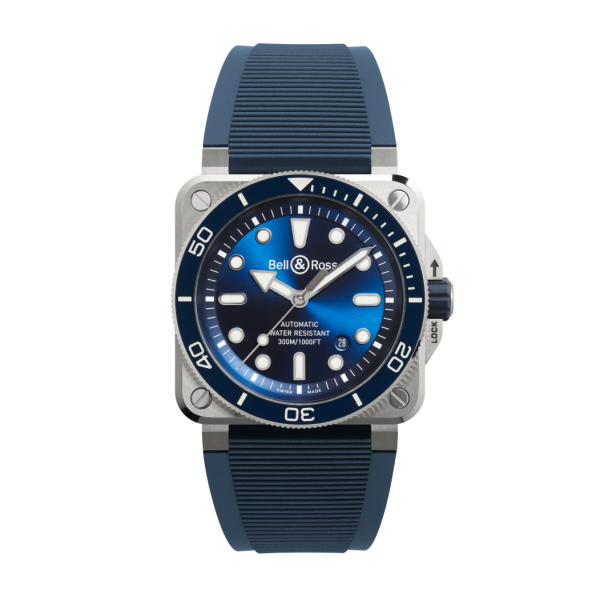 Montre Bell & Ross Diver Blue Steel Bracelet Caoutchouc