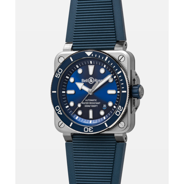 Montre Bell & Ross Diver Blue Steel Bracelet Caoutchouc