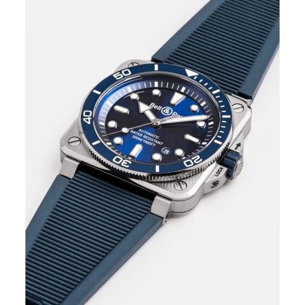 Montre Bell & Ross Diver Blue Steel Bracelet Caoutchouc