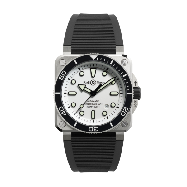 Montre Bell & Ross Diver White Steel Bracelet Caoutchouc