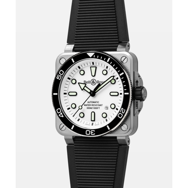 Montre Bell & Ross Diver White Steel Bracelet Caoutchouc