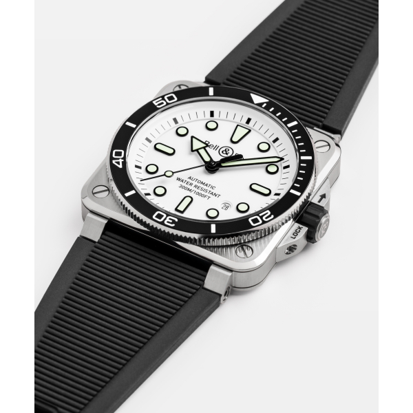 Montre Bell & Ross Diver White Steel Bracelet Caoutchouc