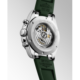 Montre Longines Conquest Heritage 42mm Cadran Argent Chrono Vert