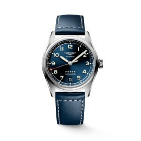 Montre Longines Spirit Automatique 37 mm cadran bleu bracelet cuir