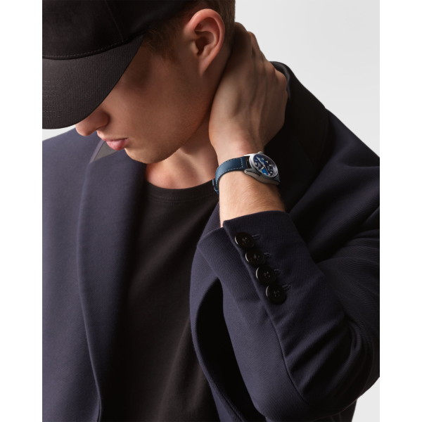 Montre Longines Spirit Automatique 37 mm cadran bleu bracelet cuir