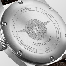 Montre Longines Spirit Automatique 37 mm cadran noir bracelet cuir