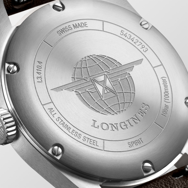 Montre Longines Spirit Automatique 37 mm cadran noir bracelet cuir