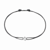 Bracelet Dinh Van Le Cube Diamant sur cordon Or Blanc Diamant 0.07 carat