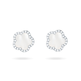 Puces Cesare Pompanon Fiore di Mamma Nacre Blanche Diamants Or Blanc