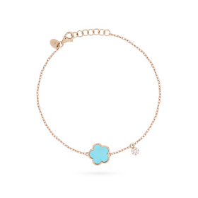 Bracelet Cesare Pompanon Fiore di Mamma Turquoise Diamants Or Blanc