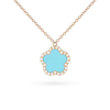 Collier Cesare Pompanon Fiore di Mamma Turquoise Serti Diamants Or Rose