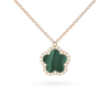 Collier Cesare Pompanon Fiore di Mamma Malachite Serti Diamants Or Rose