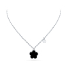 Collier Cesare Pompanon Fiore di Mamma Onyx Pastille Diamants Or Blanc