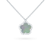Collier Cesare Pompanon Fiore di Mamma Nacre Grise SertiDiamants Or Blanc