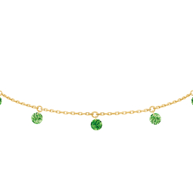 Bracelet La Brune & La Blonde Confetti Vert 5 pierres 0.65 carat or jaune