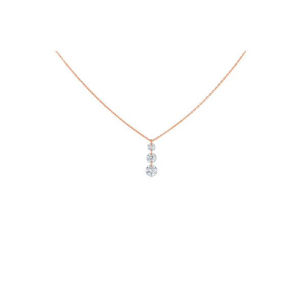 Collier La Brune & La Blonde 360° Trio Diamants 0.40 carat or rose