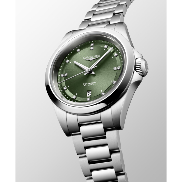 copy of Montre Longines Conquest Heritage Auto Cadran Argenté Bracelet Cuir