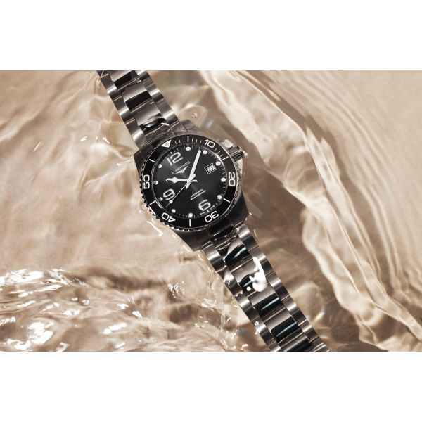 Montre Longines Hydroconquest 39mm Auto Cadran Noir Bracelet Acier