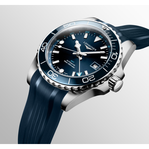 Montre Longines HydroConquest GMT 41mm Cadran Bleu Bracelet Caoutchouc