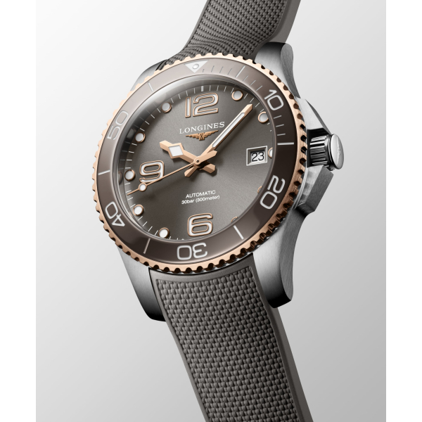 Montre Longines Hydroconquest 39mm Auto Cadran Gris Bracelet Caoutchouc