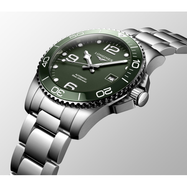 Montre Longines Hydroconquest 41mm Auto Cadran Vert Bracelet Acier