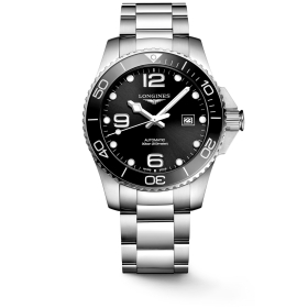 Montre Longines HydroConquest 43 mm Automatiquelunette céramique noire bracelet acier