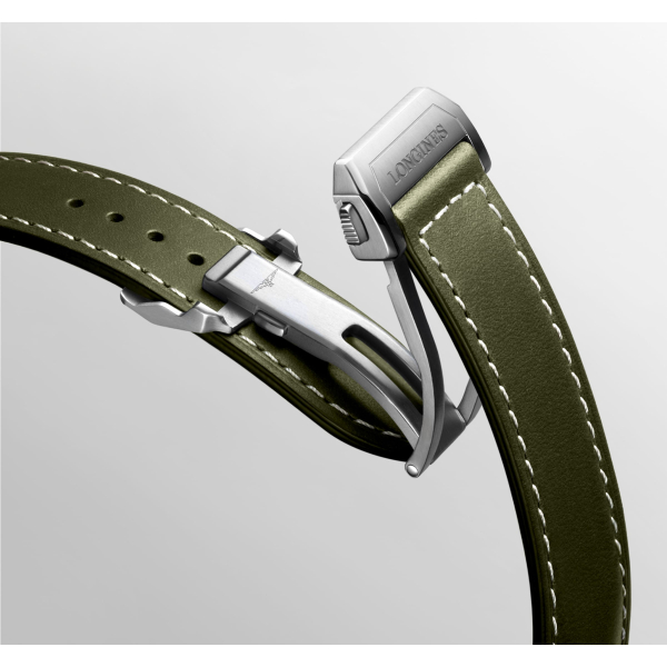 Montre Longines Spirit Flyback Automatique 42 mm Cadran Vert Bracelet cuir