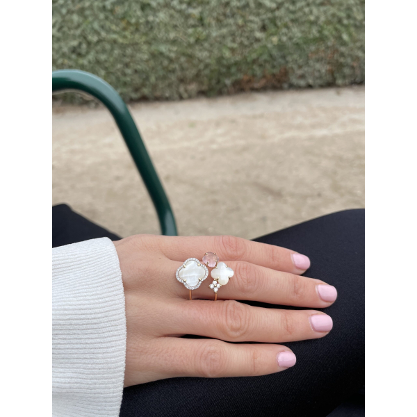copy of Bague Morganne Bello  Victoria Lys Grande Agate Verte & Diamants Or Jaune
