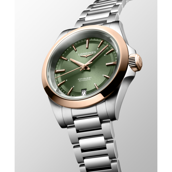 Montre Longines Conquest 34mm Cadran Vert Bracelet Acier
