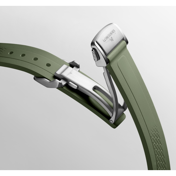 Montre Longines Conquest 34mm Cadran Vert Bracelet Caoutchouc