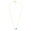 Collier Morganne Bello Bouquet Nacre Blanche et Agate Verte Diamants Or Jaune