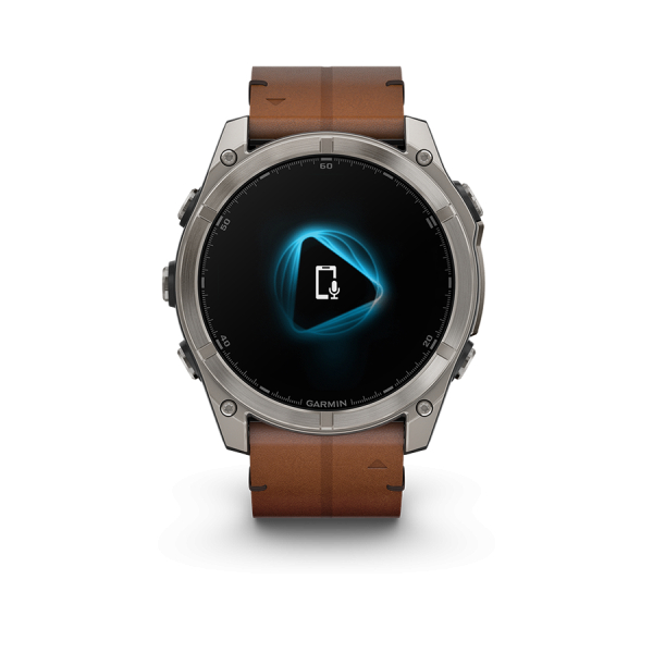 Montre Garmin Fenix 8 51mm AMOLED Sapphire Titane Bracelet Cuir + Silicone