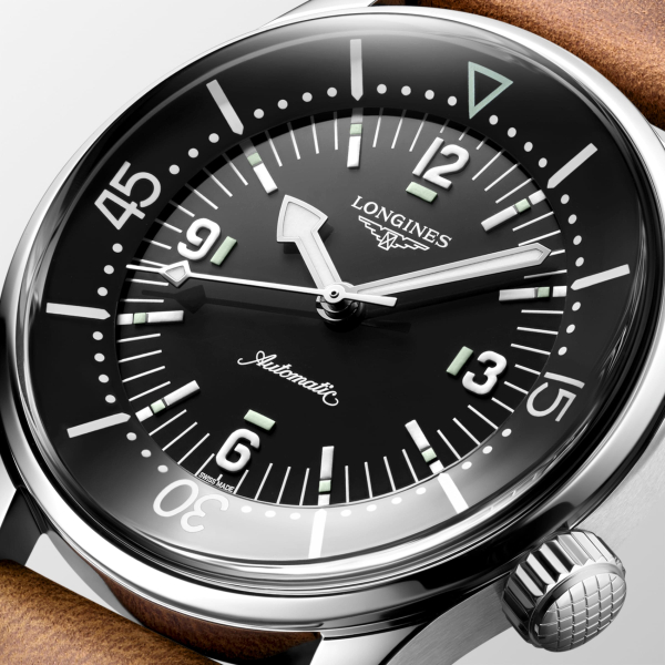 Montre Longines Legend Diver Cadran Noir Bracelet Cuir